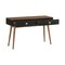 Armen Living Amigo Black Veneer and Walnut Wood Console Table LCAGCNWA - alternate 3